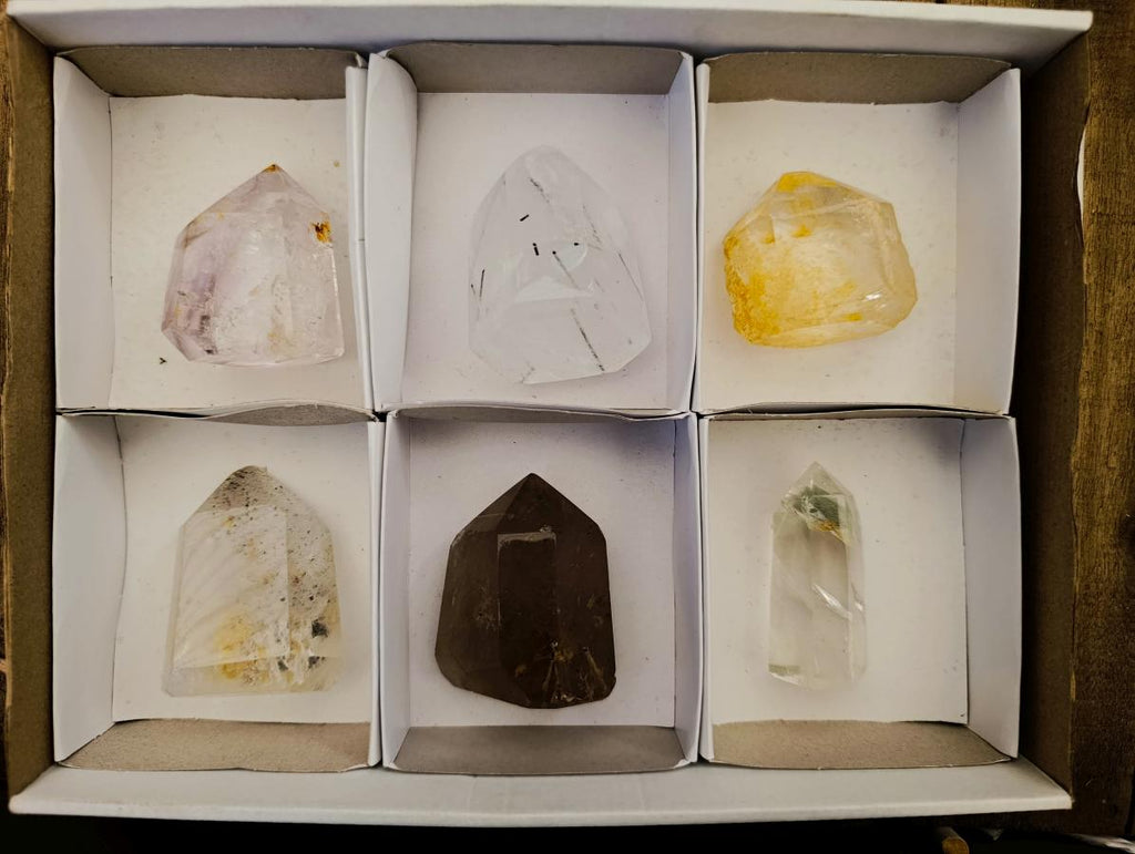 Polished Mix of Quartz Crystals x 6 From Madagascar - Toprock Gemstones and Minerals 