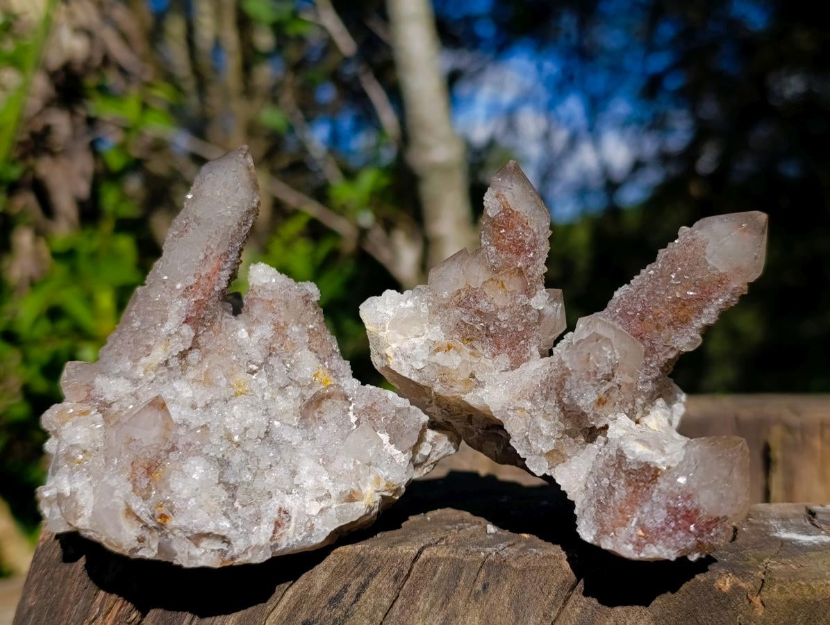 Natural Smokey Spirit Quartz Crystals and Clusters with Hematoid Coating x 21 From Boekenhouthoek, South Africa
