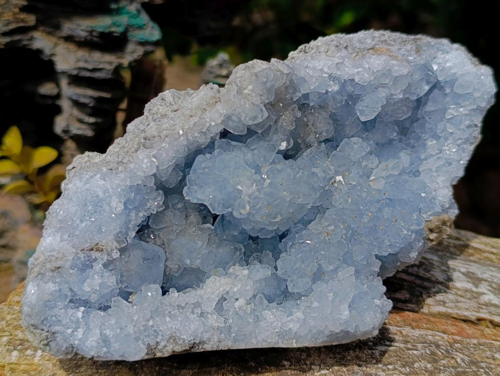 Polished Blue Celestite Egg and Natural Blue Celestite Specimen x 2 From Sakoany, Madagascar - Toprock Gemstones and Minerals 