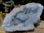 Polished Blue Celestite Egg and Natural Blue Celestite Specimen x 2 From Sakoany, Madagascar - Toprock Gemstones and Minerals 