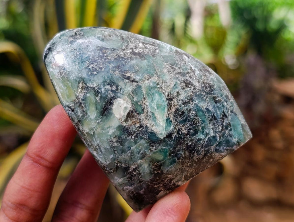 Polished Emerald Mica 'Mutokolite' Standing Free Forms x 3 From Mutoko, Zimbabwe - Toprock Gemstones and Minerals 