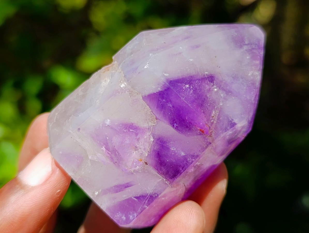 Polished Window Amethyst Crystals and Free Forms x 6 From Akansobe, Madagascar