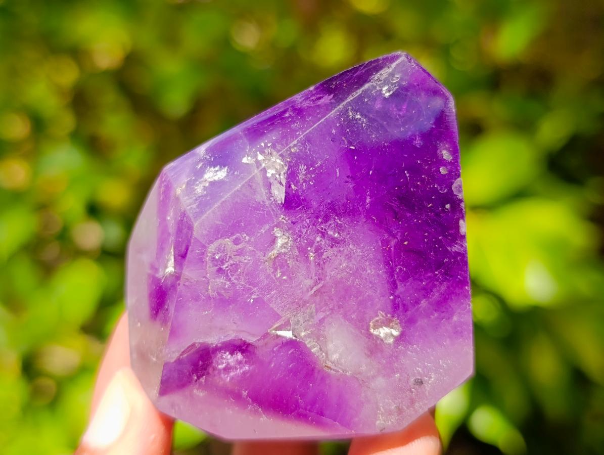 Polished Window Amethyst Crystals and Free Forms x 6 From Akansobe, Madagascar - Toprock Gemstones and Minerals 