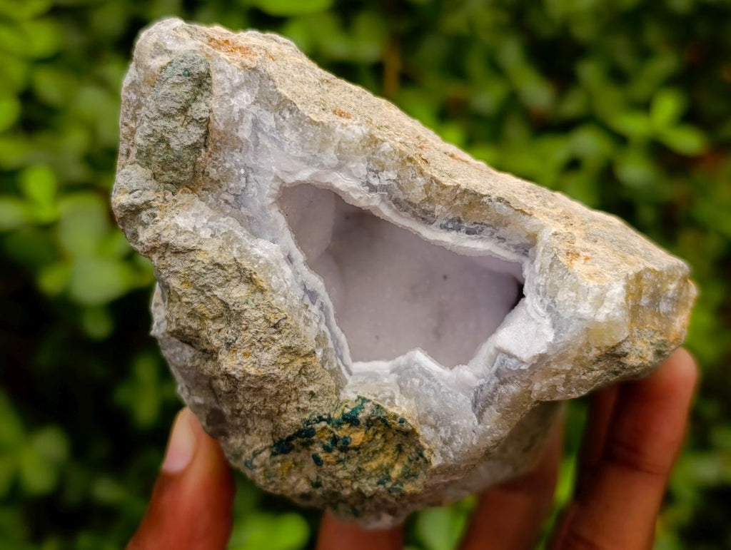 Natural Blue Lace Agate Geode Specimens x 3 From Nsanje, Malawi - Toprock Gemstones and Minerals 