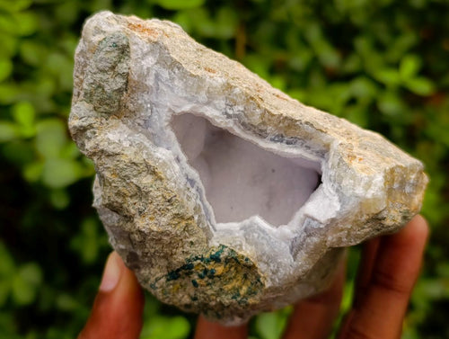 Natural Blue Lace Agate Geode Specimens x 3 From Nsanje, Malawi