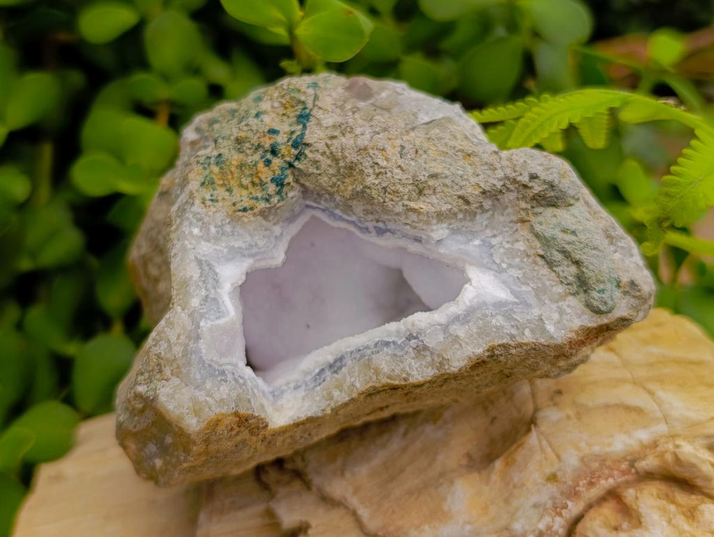Natural Blue Lace Agate Geode Specimens x 3 From Nsanje, Malawi - Toprock Gemstones and Minerals 