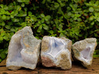 Natural Blue Lace Agate Geode Specimens x 3 From Nsanje, Malawi - Toprock Gemstones and Minerals 