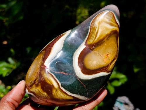 Polished Polychrome Jasper Standing Free Forms x 2 From NW Coast, Madagascar