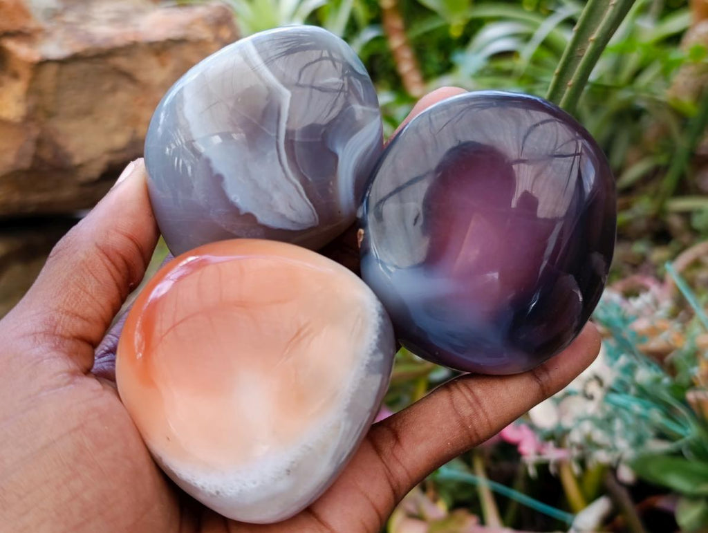 Polished Red Shashe River Agate Palm Stones x 12 From Shashe River, Zimbabwe - Toprock Gemstones and Minerals 