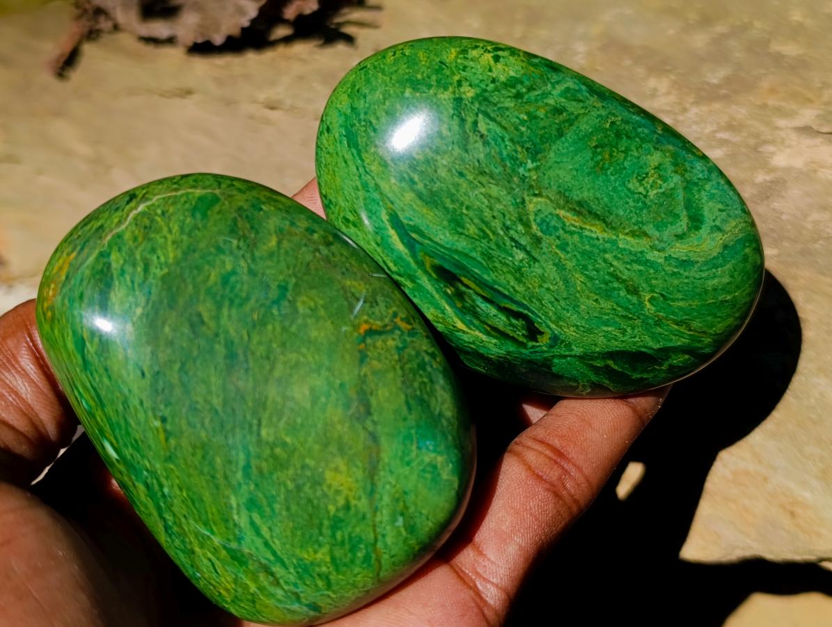 Polished Chrome Verdite Gemstone Free Forms x 24 From Zimbabwe