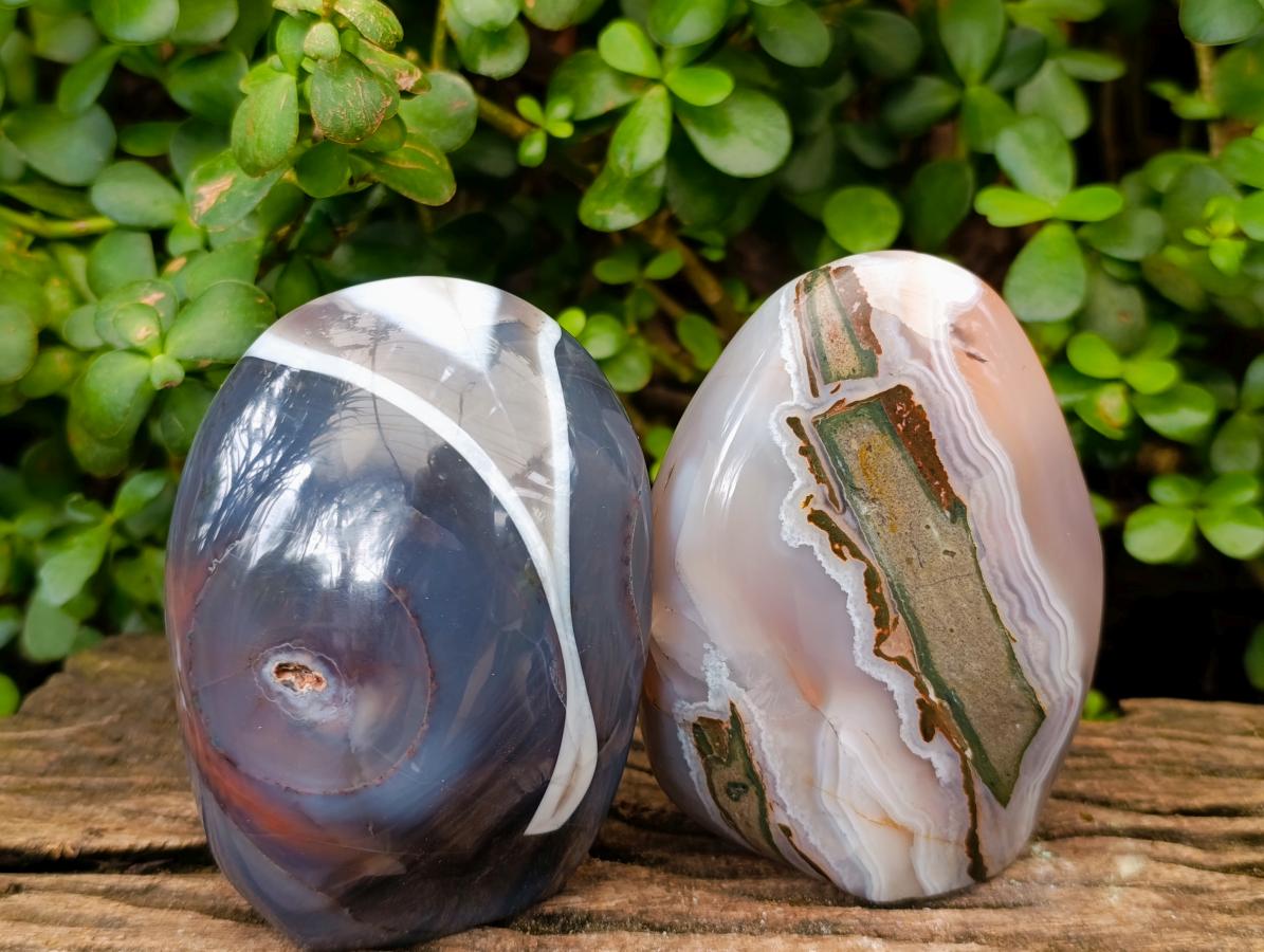 Polished Red Shashe River Agate Standing Display Pieces x 3 From Shashe River, Zimbabwe - Toprock Gemstones and Minerals 