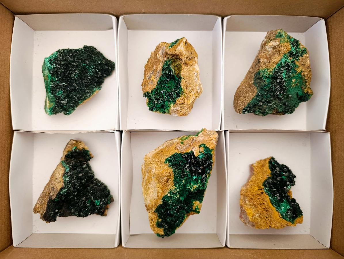 Natural Crystalline Malachite Specimens x 6 From Tenke Fungurume, Congo - Toprock Gemstones and Minerals 
