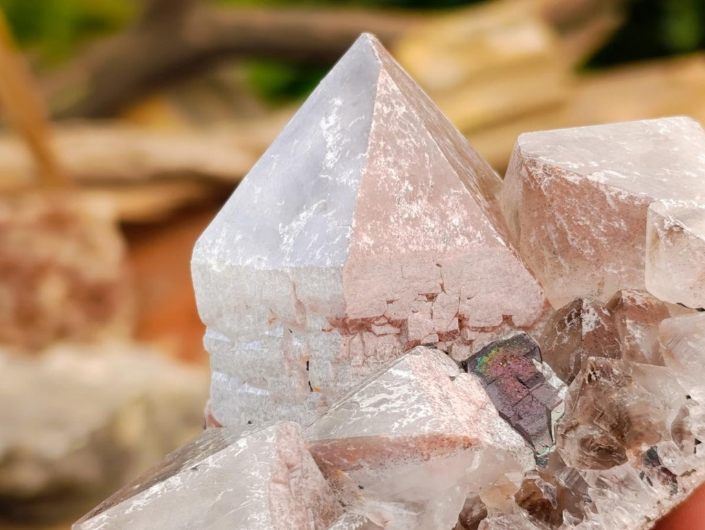 Natural Smokey Hematoid Phantom Quartz Crystals and Clusters x 12 From Madagascar - Toprock Gemstones and Minerals 