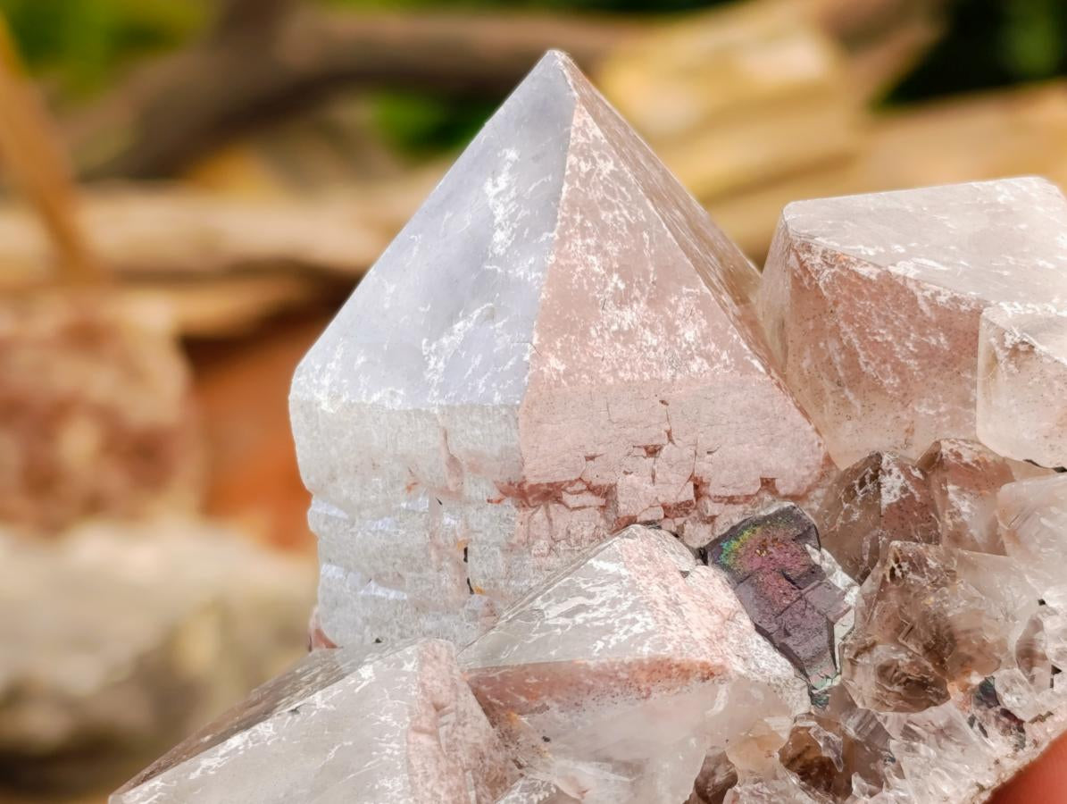 Natural Smokey Hematoid Phantom Quartz Crystals and Clusters x 12 From Madagascar - Toprock Gemstones and Minerals 