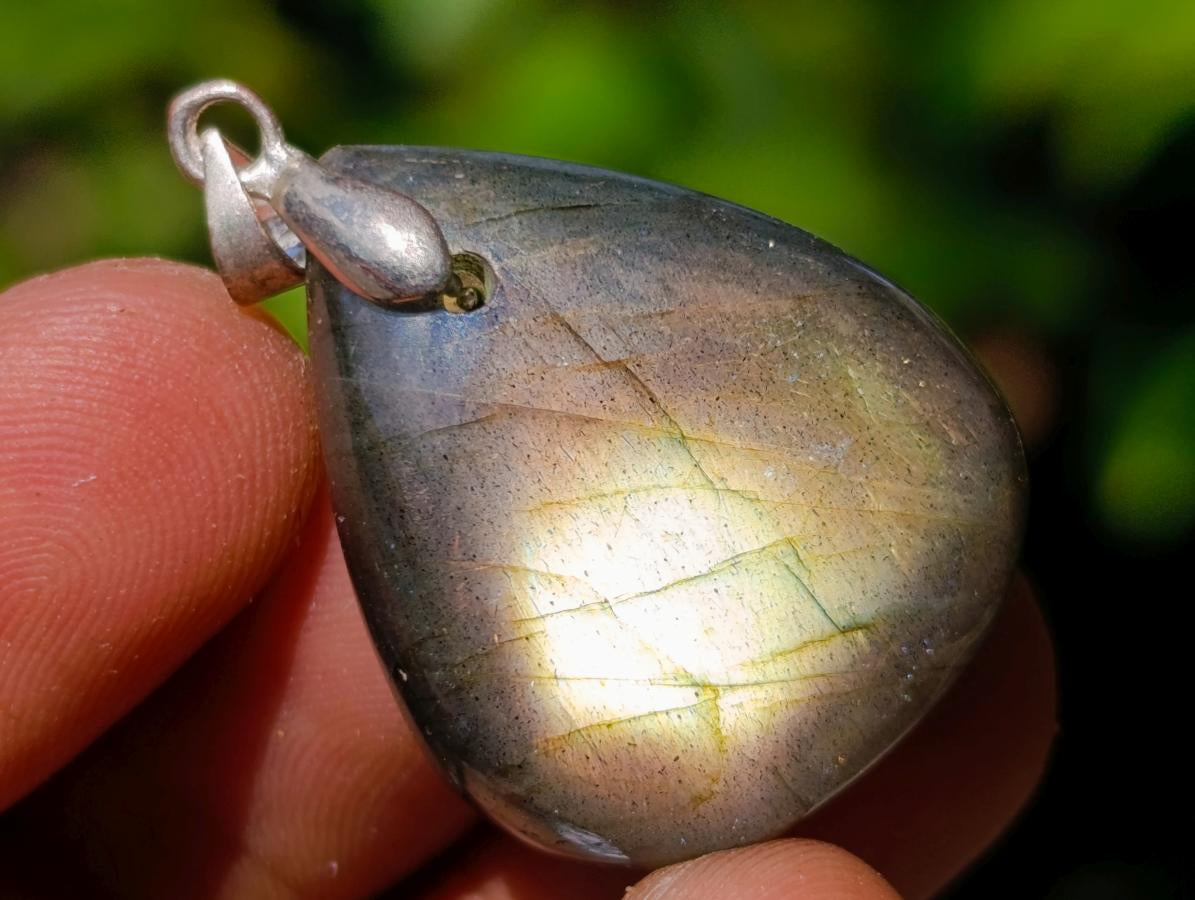 Polished Labradorite Pendants x 35 From Madagascar