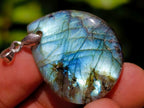 Polished Labradorite Pendants x 35 From Madagascar - Toprock Gemstones and Minerals 