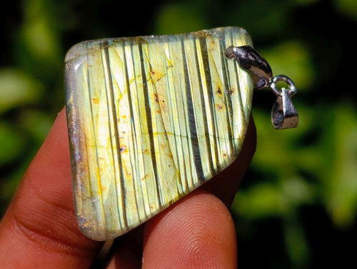 Polished Labradorite Pendants x 35 From Madagascar