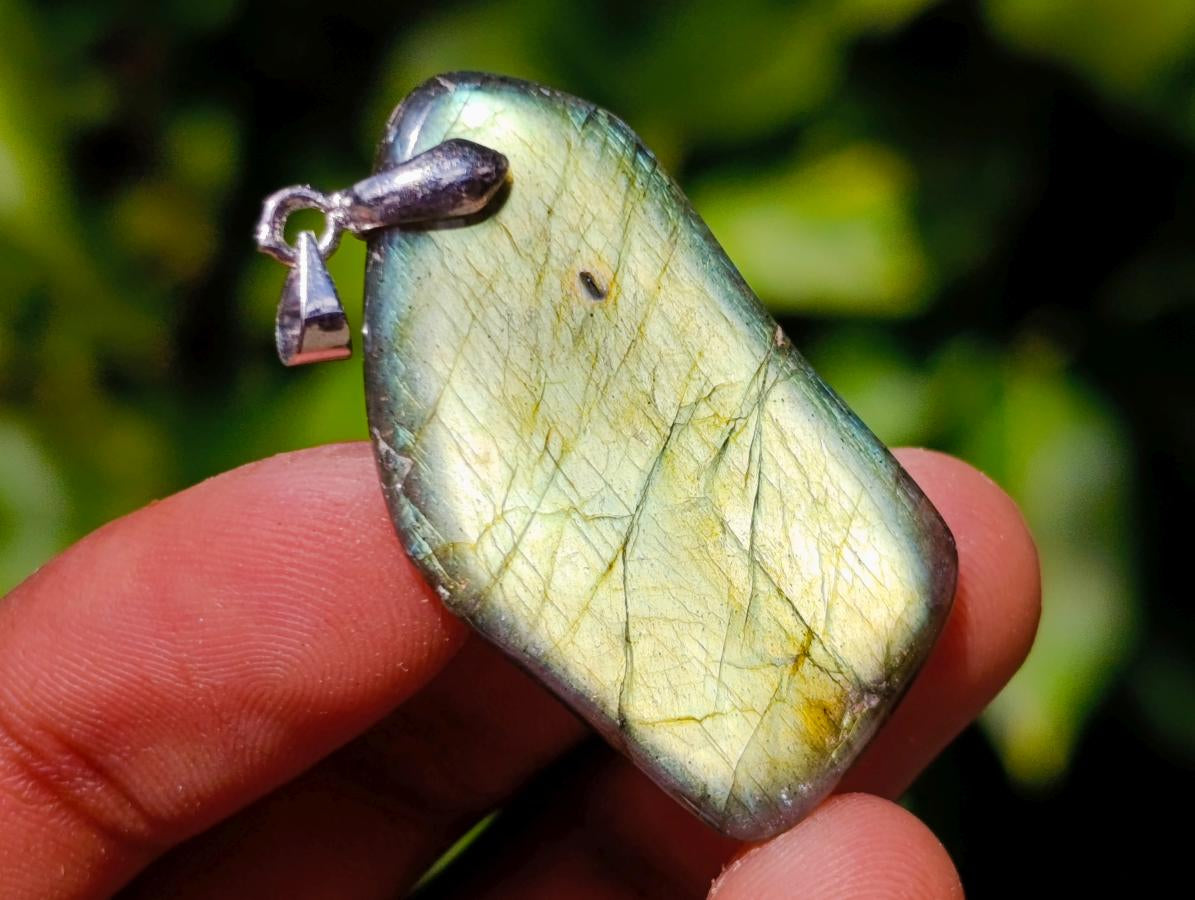 Polished Labradorite Pendants x 35 From Madagascar - Toprock Gemstones and Minerals 