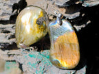 Polished Labradorite Pendants x 35 From Madagascar - Toprock Gemstones and Minerals 