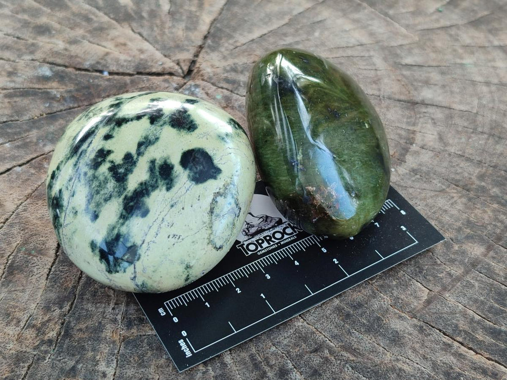 Polished Leopard Stone Free Forms x 9 From Zimbabwe - Toprock Gemstones and Minerals 