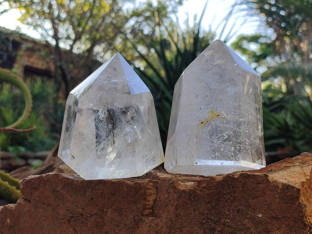 Polished Clear Quartz Display Crystals x 2 From Madagascar - Toprock Gemstones and Minerals 