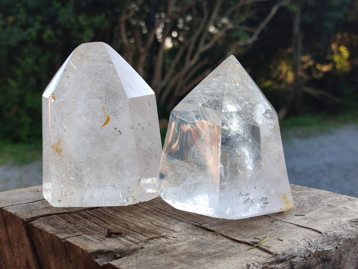 Polished Clear Quartz Display Crystals x 2 From Madagascar - Toprock Gemstones and Minerals 