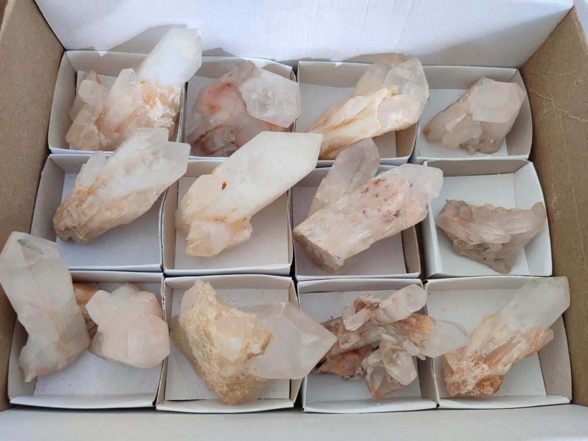 Natural Malagasy Quartz Clusters x 14 From Madagascar - Toprock Gemstones and Minerals 