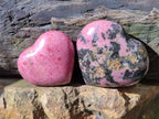 Polished Rhodonite Standing Display Pieces and Hearts x 4 From Ambindavato, Madagascar - Toprock Gemstones and Minerals 