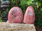 Polished Rhodonite Standing Display Pieces and Hearts x 4 From Ambindavato, Madagascar - Toprock Gemstones and Minerals 