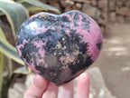 Polished Rhodonite Standing Display Pieces and Hearts x 4 From Ambindavato, Madagascar - Toprock Gemstones and Minerals 