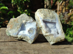 Natural Blue Lace Agate Geode Specimens x 12 From Nsanje, Malawi - Toprock Gemstones and Minerals 