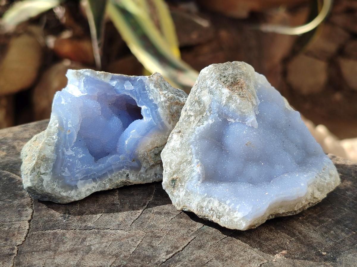 Natural Blue Lace Agate Geode Specimens x 12 From Nsanje, Malawi - Toprock Gemstones and Minerals 