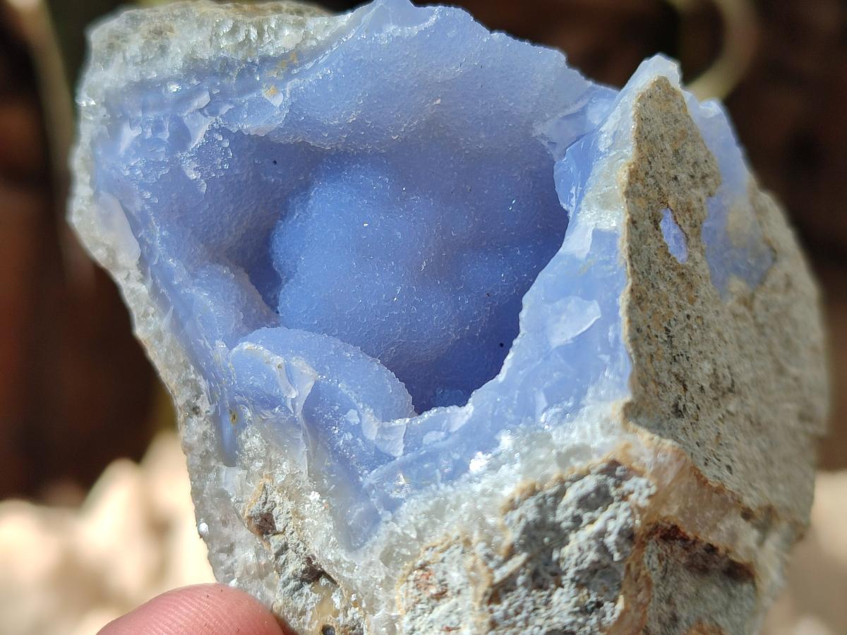 Natural Blue Lace Agate Geode Specimens x 12 From Nsanje, Malawi - Toprock Gemstones and Minerals 
