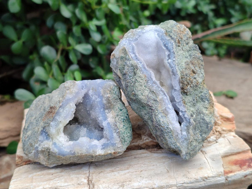 Natural Blue Lace Agate Geode Specimens x 12 From Nsanje, Malawi - Toprock Gemstones and Minerals 