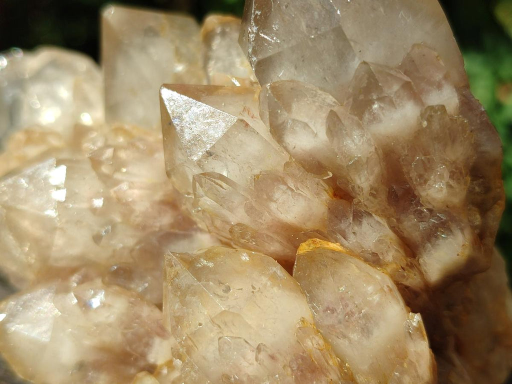 Natural Smokey Phantom Quartz Clusters x 2 From Luena, Congo - Toprock Gemstones and Minerals 
