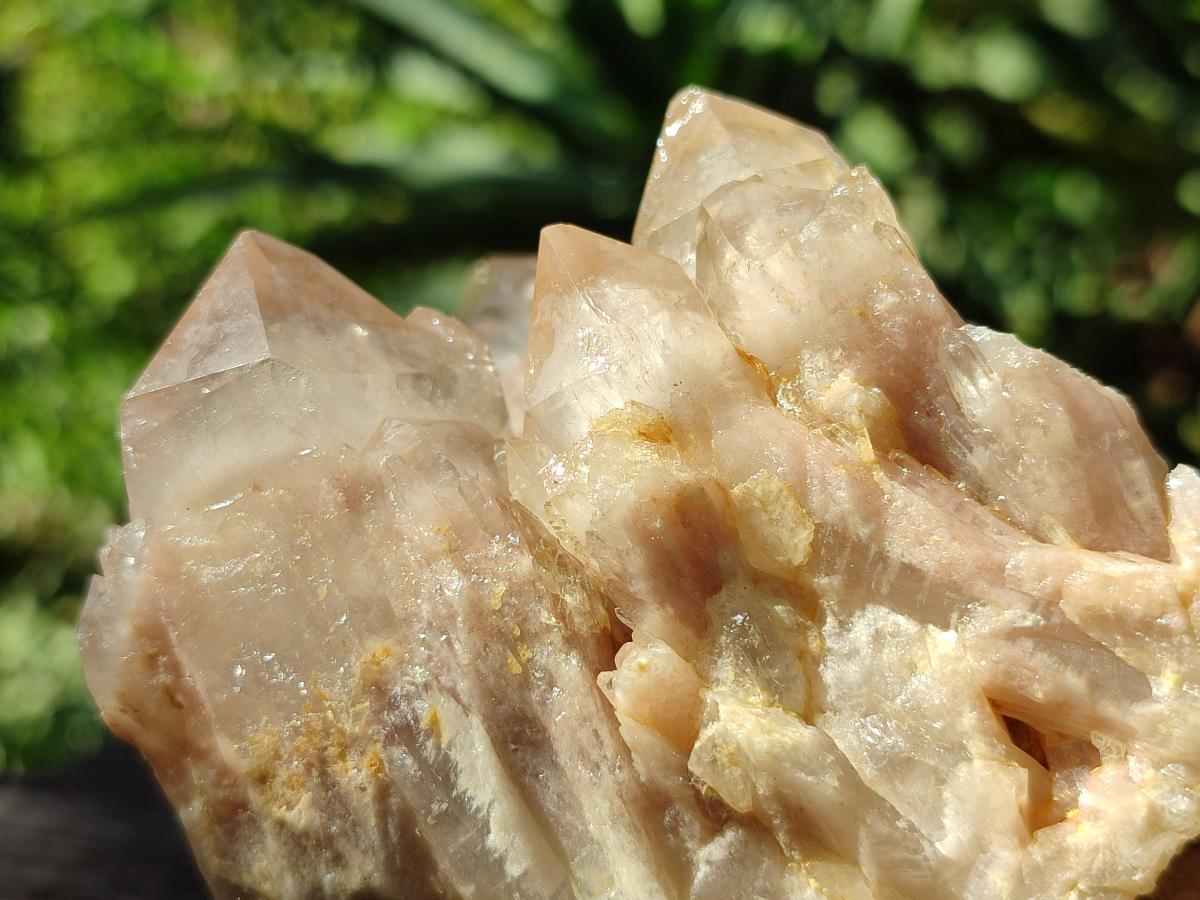 Natural Smokey Phantom Quartz Clusters x 2 From Luena, Congo - Toprock Gemstones and Minerals 