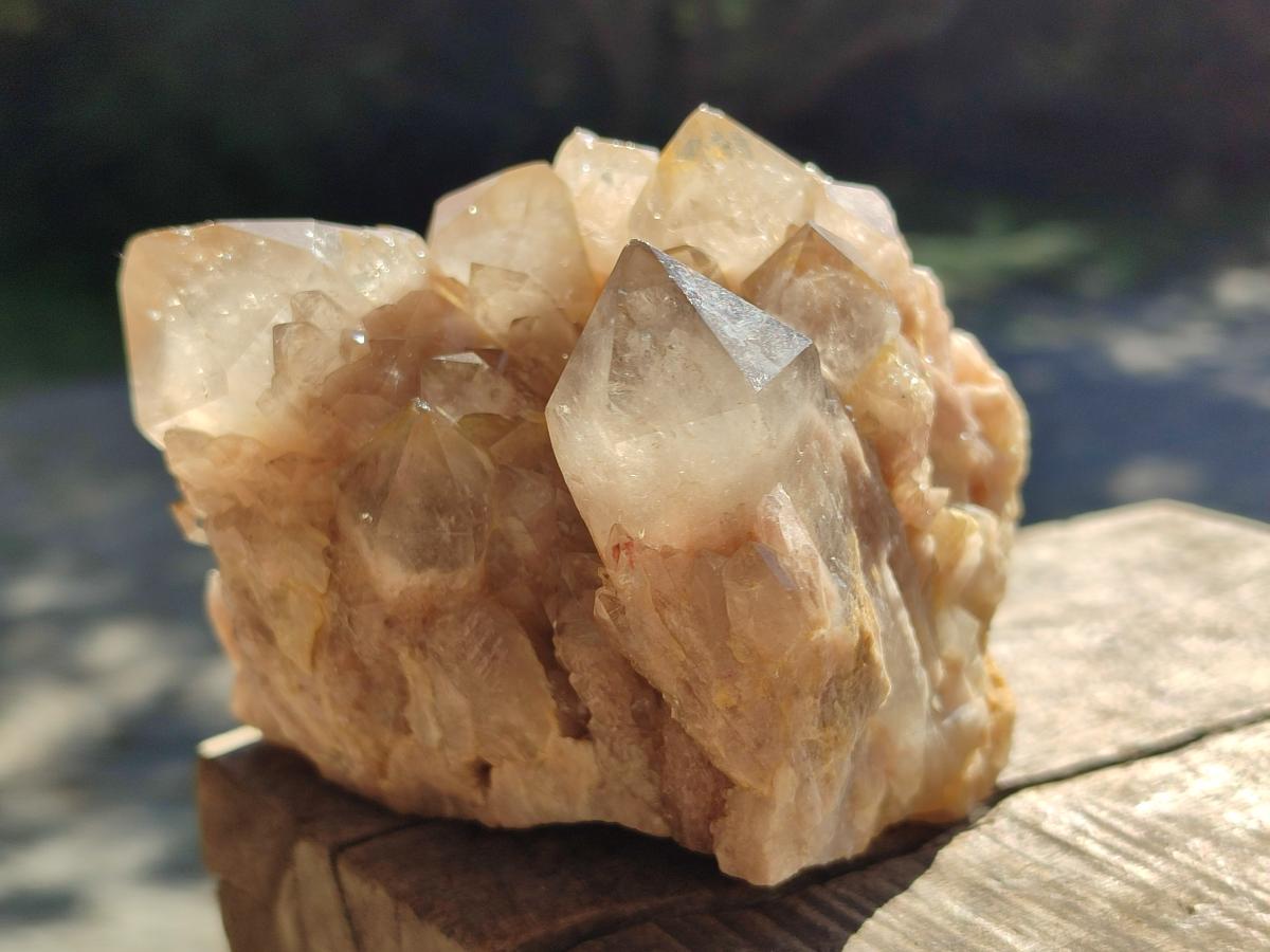 Natural Smokey Phantom Quartz Clusters x 2 From Luena, Congo - Toprock Gemstones and Minerals 