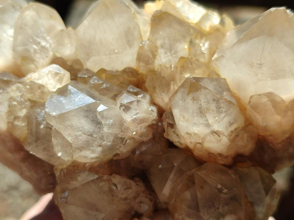Natural Smokey Phantom Quartz Clusters x 2 From Luena, Congo - Toprock Gemstones and Minerals 