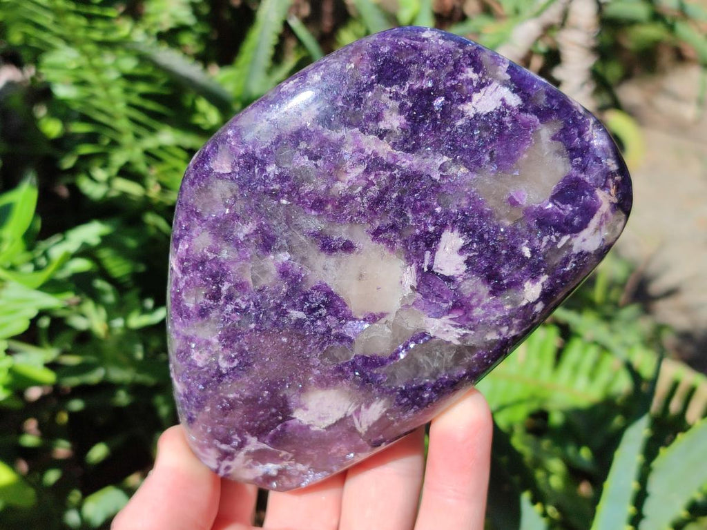 Polished Dark Lepidolite Standing Free Forms with Smokey Quartz and Feldspar x 2 From Zimbabwe - Toprock Gemstones and Minerals 