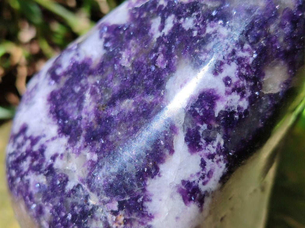 Polished Dark Lepidolite Standing Free Forms with Smokey Quartz and Feldspar x 2 From Zimbabwe - Toprock Gemstones and Minerals 