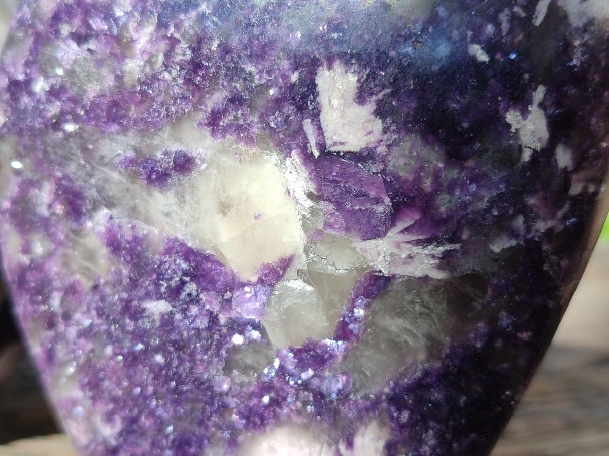 Polished Dark Lepidolite Standing Free Forms with Smokey Quartz and Feldspar x 2 From Zimbabwe - Toprock Gemstones and Minerals 