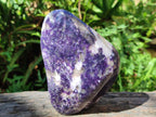 Polished Dark Lepidolite Standing Free Forms with Smokey Quartz and Feldspar x 2 From Zimbabwe - Toprock Gemstones and Minerals 
