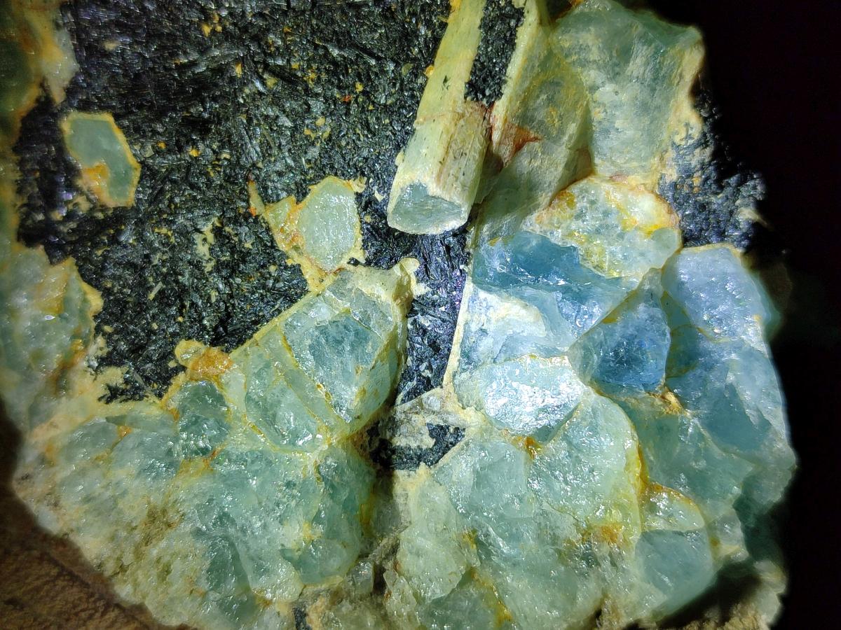 Natural Rare Aquamarine in Black Tourmaline Specimens x 5 From Karibib, Namibia - Toprock Gemstones and Minerals 