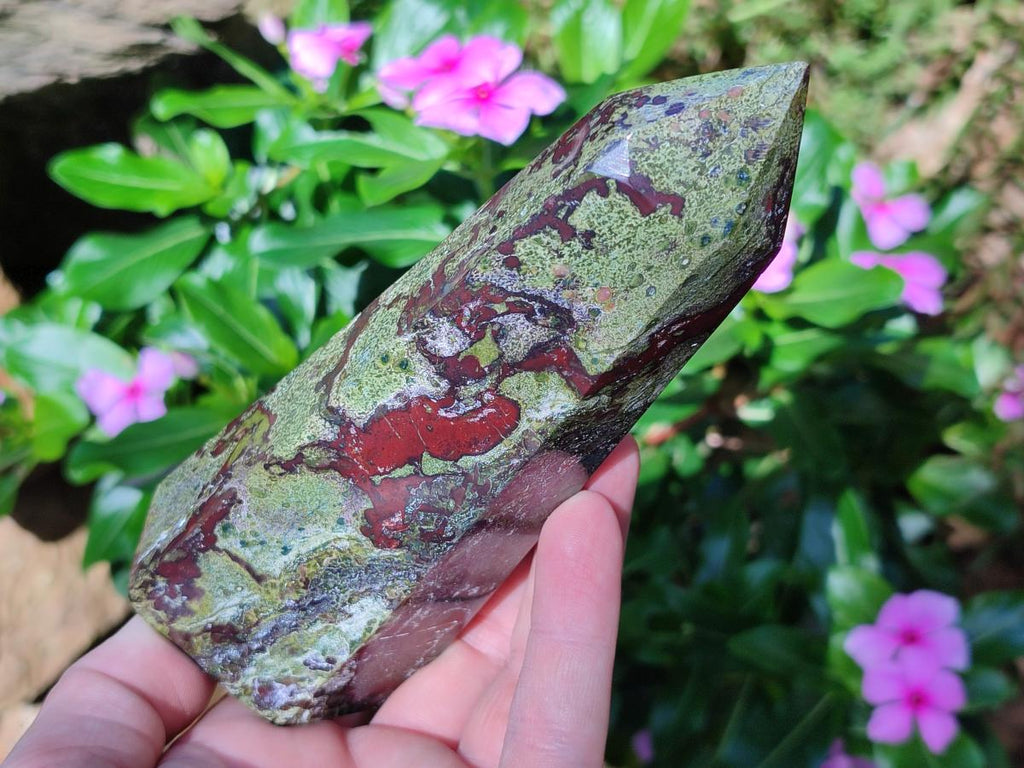 Polished Bastite Dragonsblood Stone Display Crystals x 3 From Tshipise, South Africa - Toprock Gemstones and Minerals 