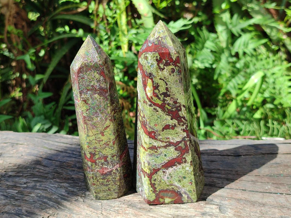 Polished Bastite Dragonsblood Stone Display Crystals x 3 From Tshipise, South Africa - Toprock Gemstones and Minerals 