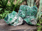 Natural Dark Green and Purple Cubic Fluorite Specimens x 2 From Erongo, Namibia - Toprock Gemstones and Minerals 