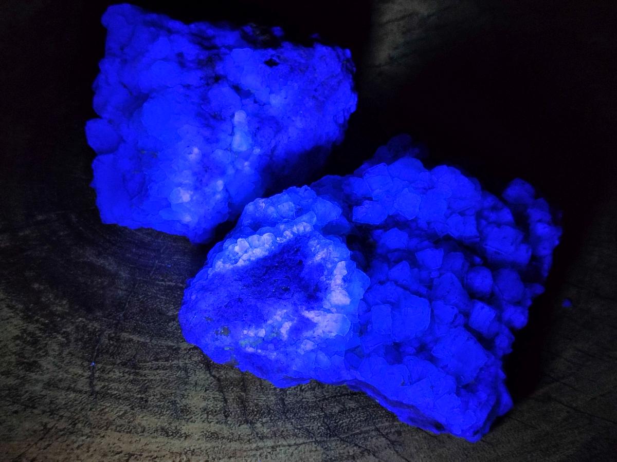 Natural Dark Green and Purple Cubic Fluorite Specimens x 2 From Erongo, Namibia - Toprock Gemstones and Minerals 