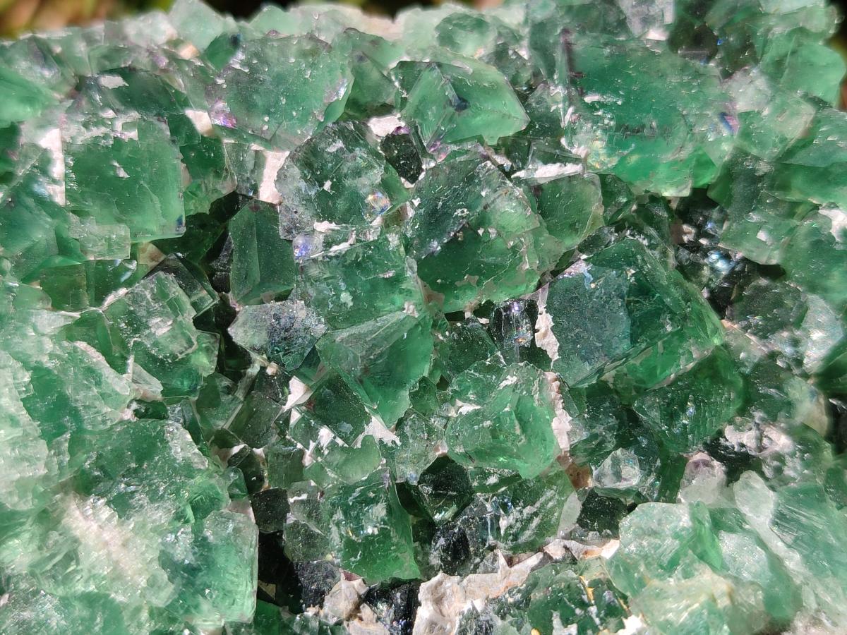 Natural Dark Green and Purple Cubic Fluorite Specimens x 2 From Erongo, Namibia - Toprock Gemstones and Minerals 