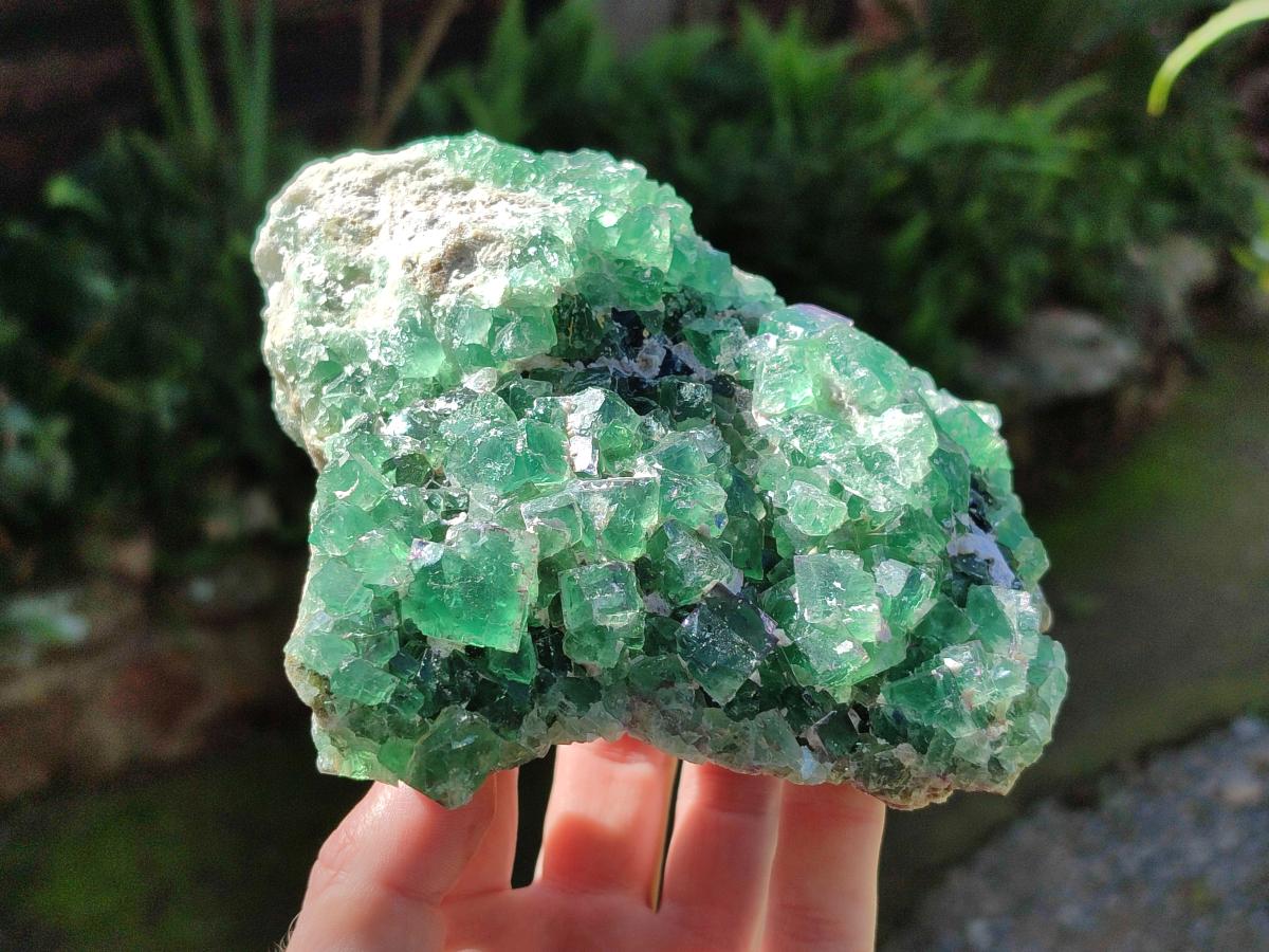 Natural Dark Green and Purple Cubic Fluorite Specimens x 2 From Erongo, Namibia - Toprock Gemstones and Minerals 