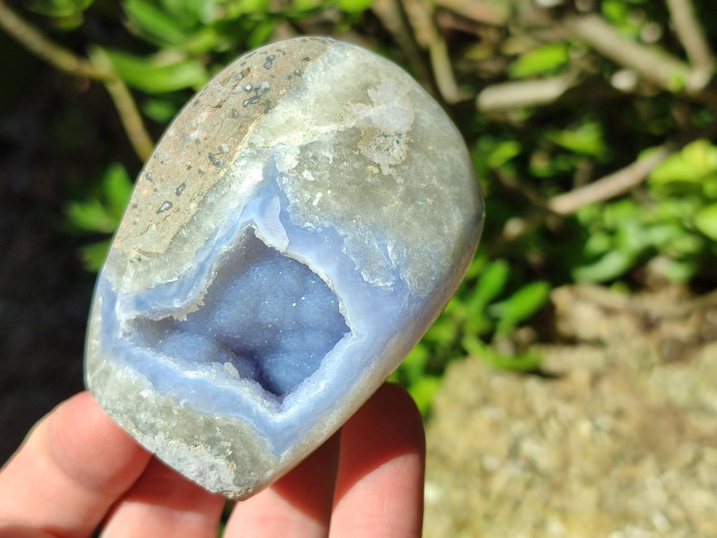 Polished Blue Lace Agate Standing Display Pieces and Free Forms x 12 From Nsanje, Malawi - Toprock Gemstones and Minerals 